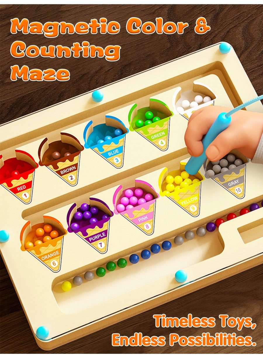 Wooden Magnetic Counting Maze
